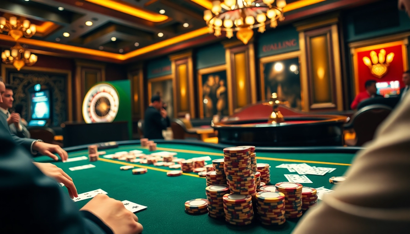 Experience the thrilling gaming atmosphere at rr 88 with poker tables and roulette action.