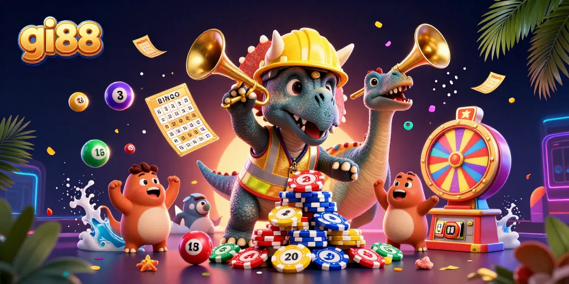 Experience the excitement of gi88 with a vibrant 3D casino illustration featuring dynamic gaming elements.