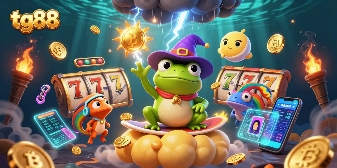 Experience the thrill of tg88's vibrant casino world with golden coins raining down.