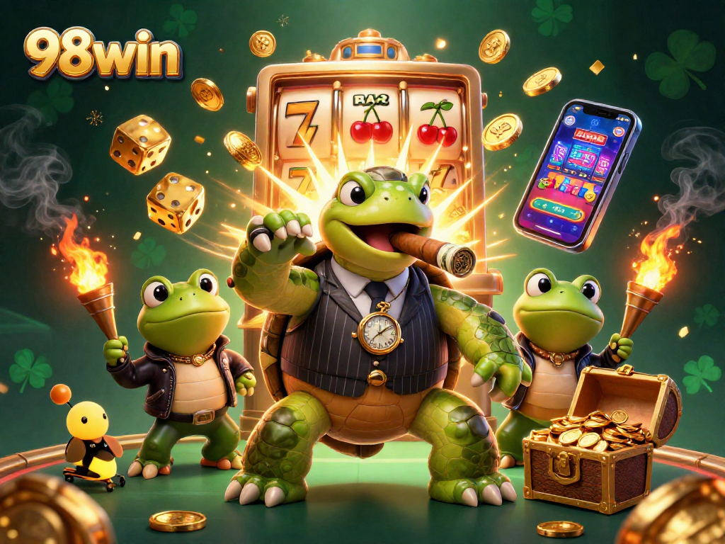 Experience thrilling gaming at 98win with a vibrant casino scene showcasing luck and excitement.