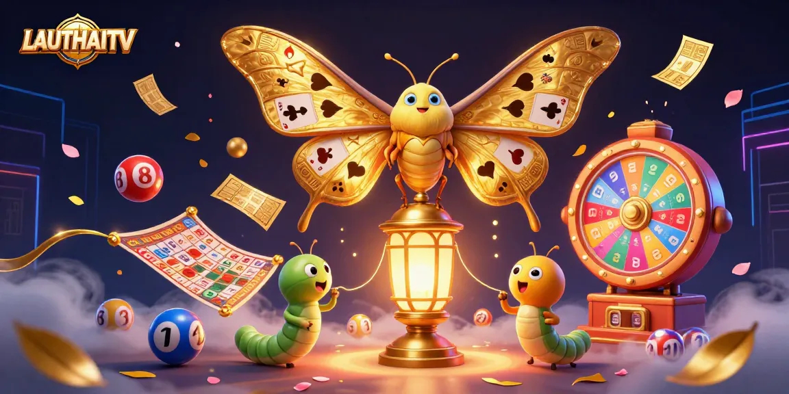 Engage with LAUTHAITV's vibrant world of lottery games and chances, featuring colorful balls and dynamic elements.