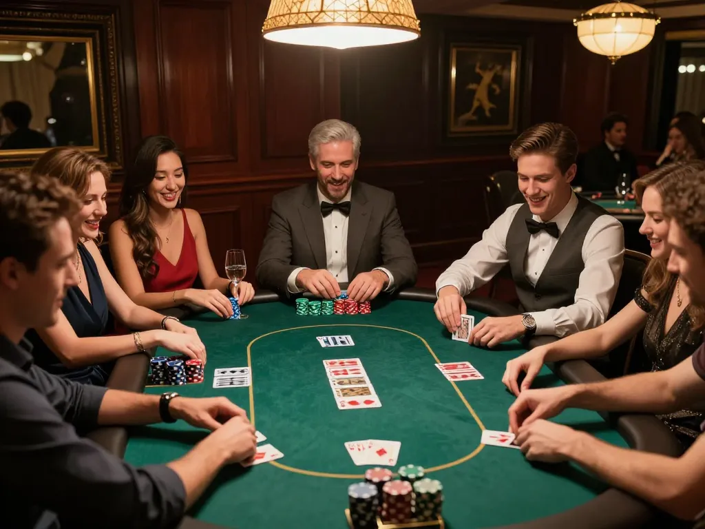 Players engaging in an exciting poker game at KKWIN, showcasing strategy and camaraderie.
