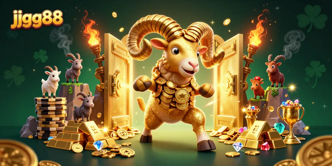 Win big with jjgg88 as the golden ram charges through a treasure-filled casino.