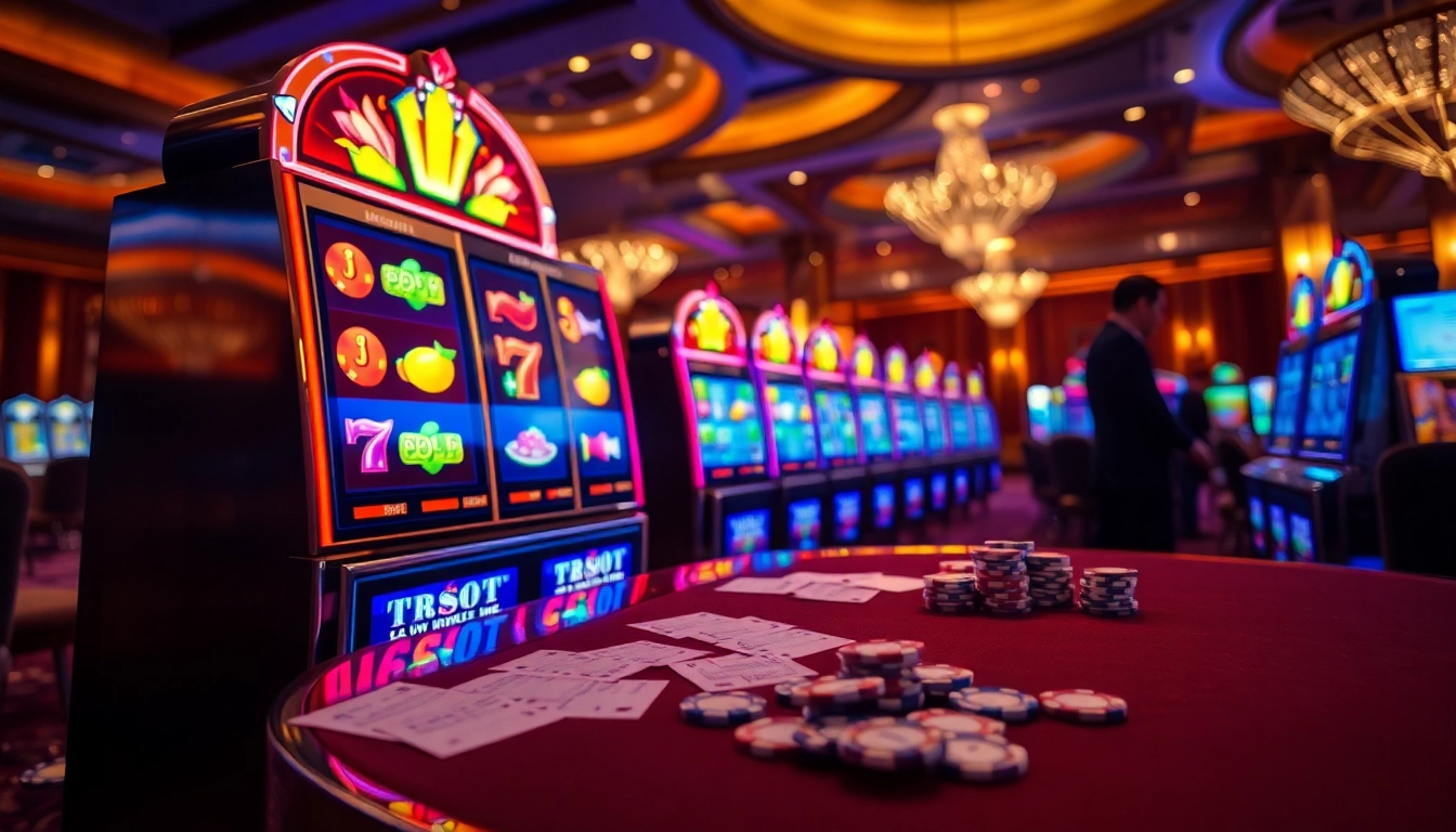 Gambling excitement at idnslot with a vibrant slot machine in action, showcasing thrilling gameplay.
