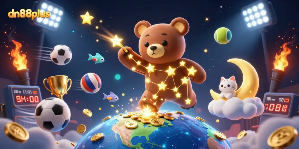 Engage with dn88plus for exciting gameplay as the constellation bear scoops up winnings.
