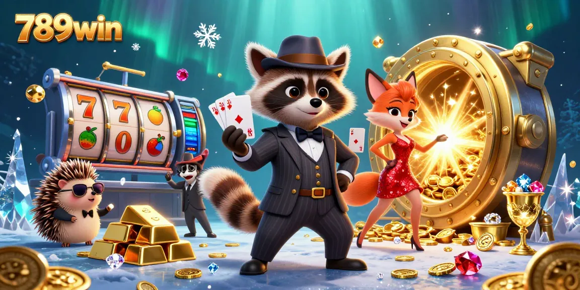 Enjoy winning strategies with 789win's 3D digital casino illustration featuring vibrant games and characters.