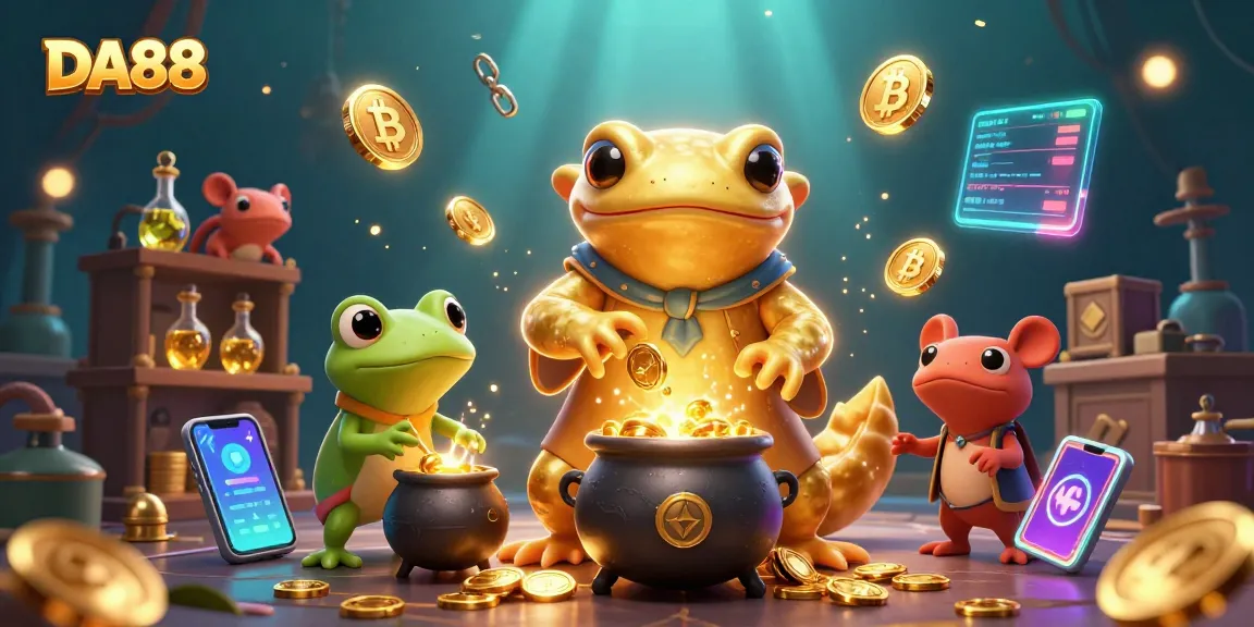 Experience the excitement of DA88 in a vibrant casino scene featuring a golden salamander alchemist.