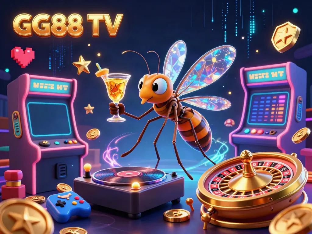 Experience the excitement of casino gaming with GG88 TV, featuring dynamic characters and vibrant gaming elements.