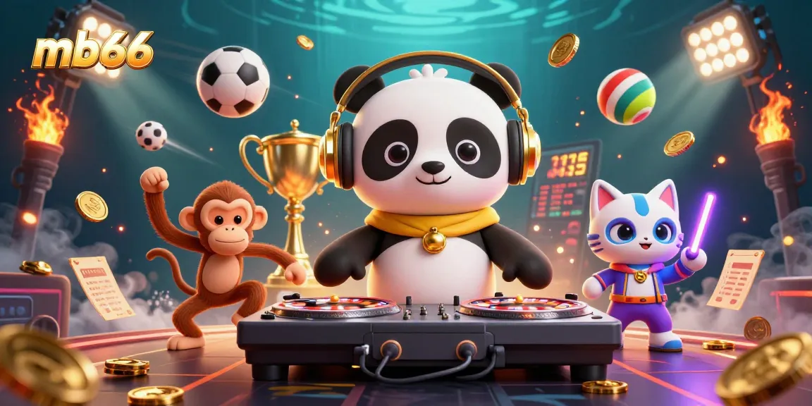 Experience exciting betting action with mb66 in a vibrant casino scene full of animated characters and energy.
