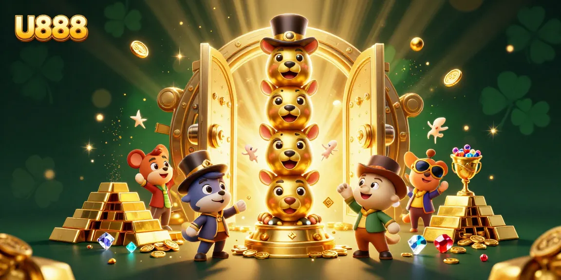 Engage with U888's exciting games while uncovering hidden treasures in this vibrant casino scene.