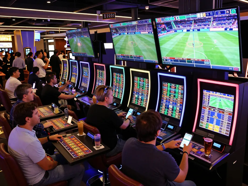 Experience tỷ lệ kèo trực tuyến with exciting sports events, live screens, and enthusiastic bettors.