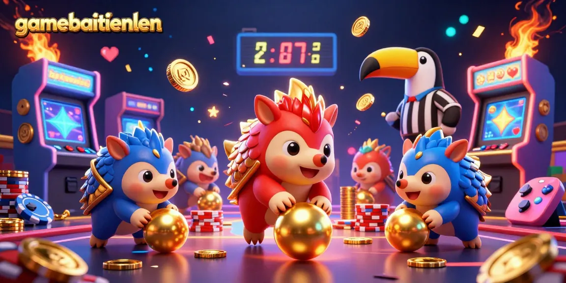 Experience thrilling gameplay with gamebaitienlen featuring rival pangolins and vibrant gaming elements.