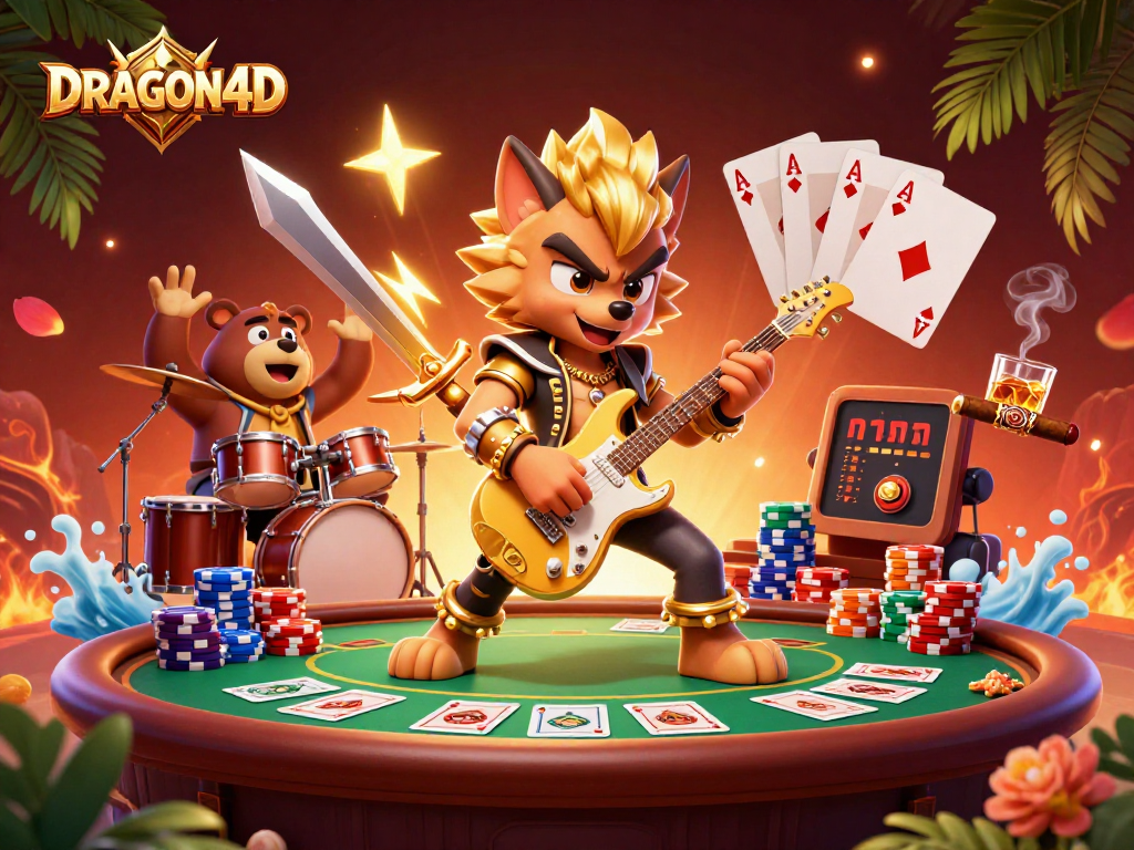 Experience the thrill of gambling with DRAGON4D, illustrated vividly with engaging casino action!