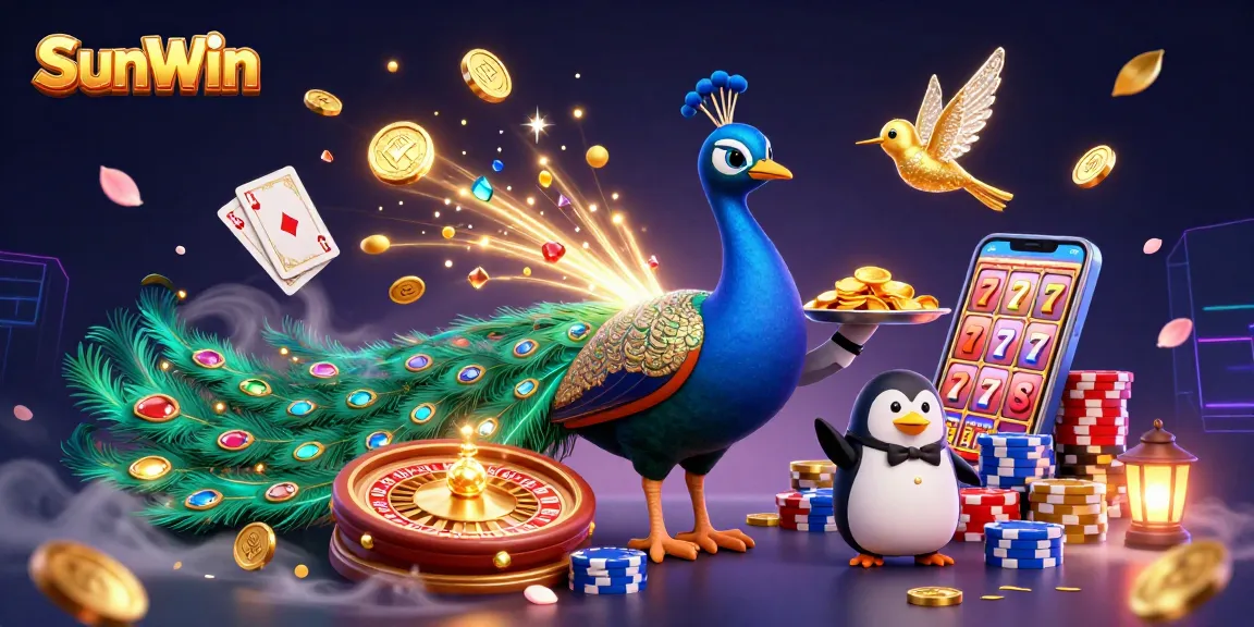 Experience thrilling gaming at SunWin with dynamic casino elements and colorful characters.