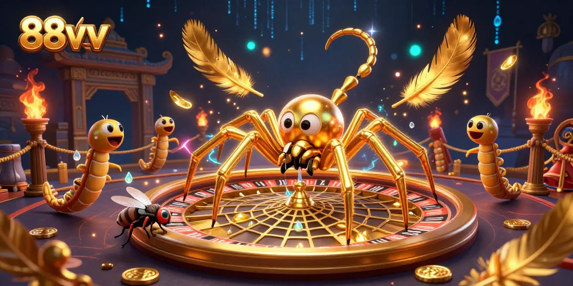 88vv offers thrilling roulette action with vibrant colors and dynamic gaming elements in a 3D illustration.