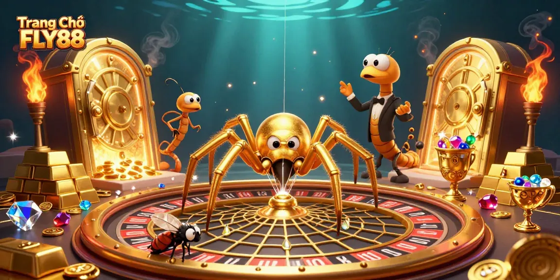 Experience exciting gaming at Trang Chủ FLY88 with vibrant characters and dynamic casino elements.