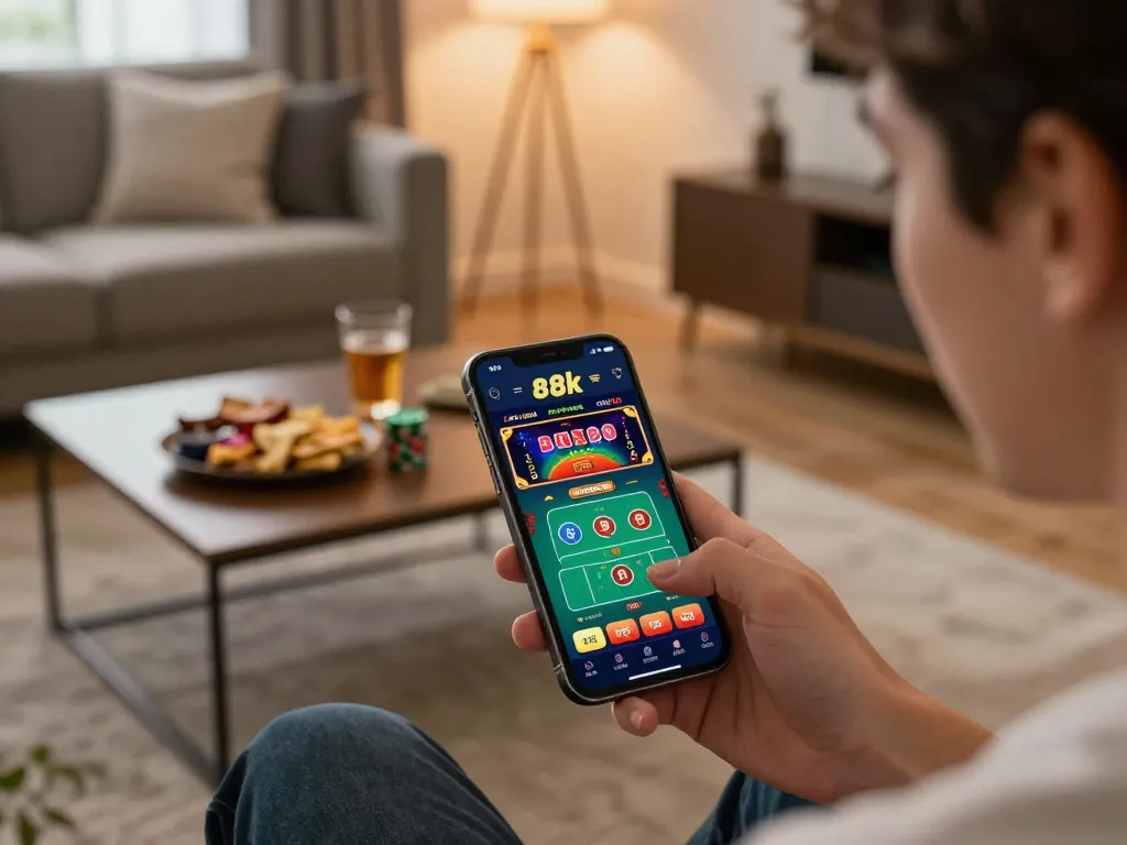 Player enjoying immersive gaming experience on open88k mobile app for live casino.
