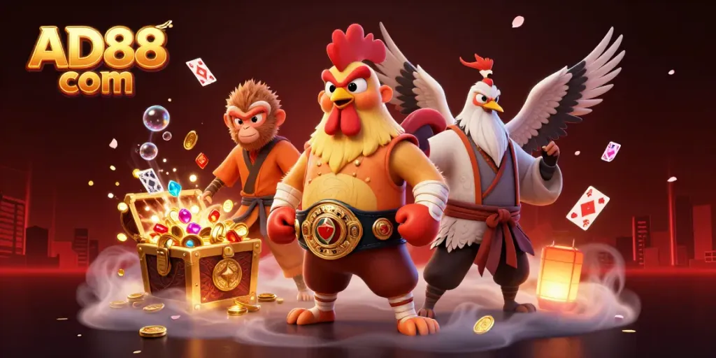Win big with AD88 com and explore exciting casino adventures in this dynamic illustration.