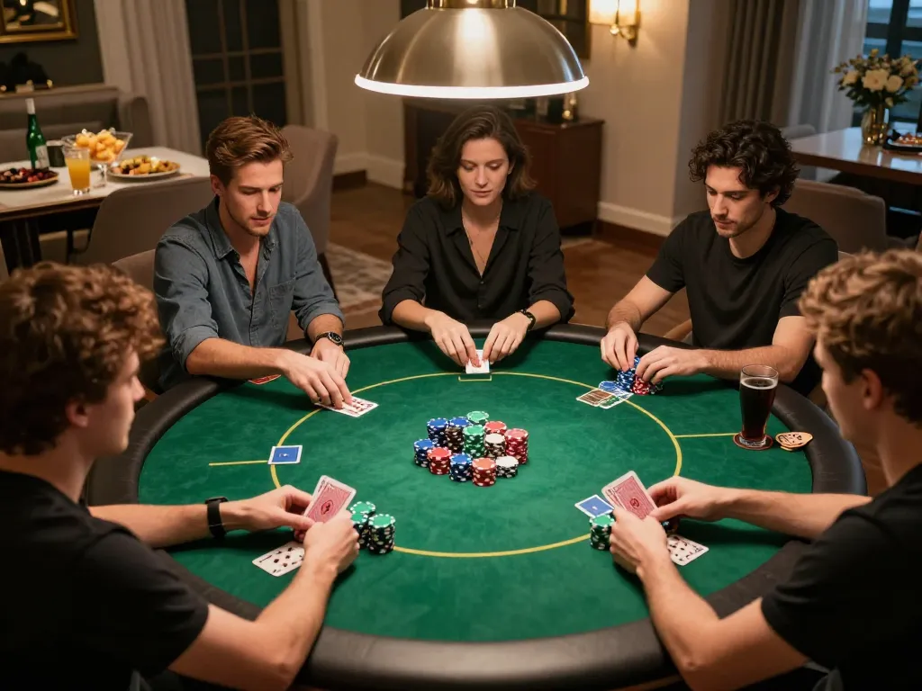 SKY88 poker game night showcasing strategy and social interaction among friends.