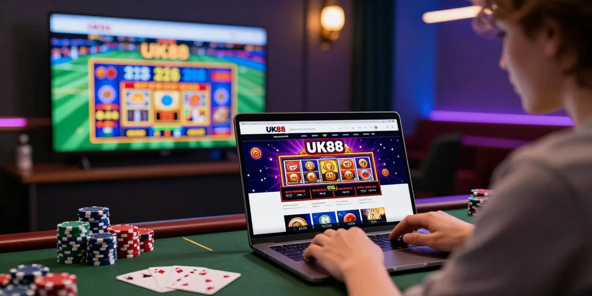 Engaging user on https://www.uk88.supply/ enjoying a vibrant online gambling environment with casino games and live sports.
