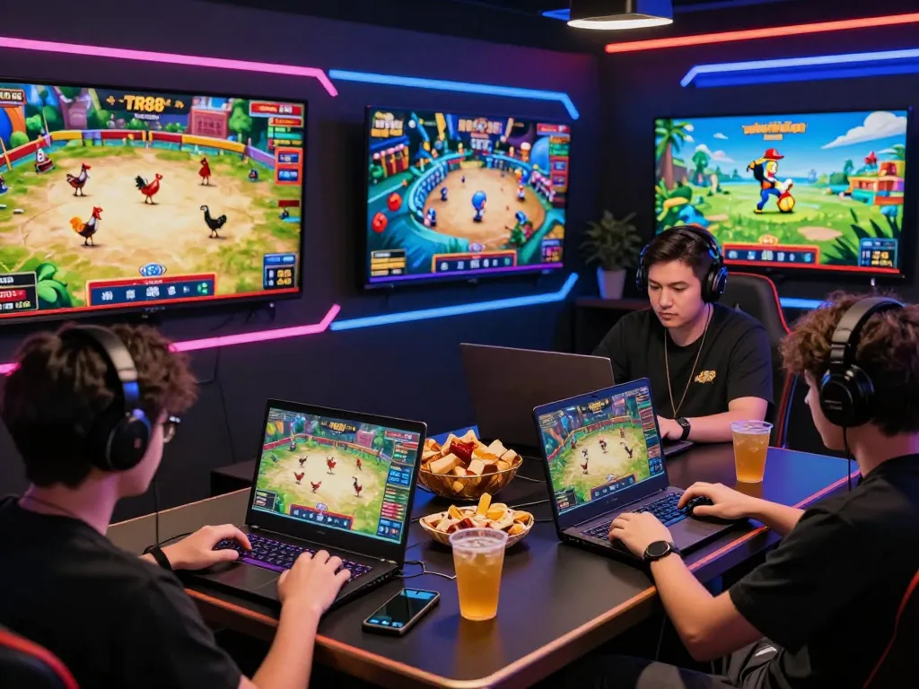 Engaged players participating in TR88's online gaming experience, featuring exciting live-action betting events.