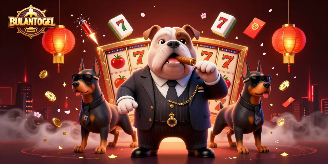 BULANTOGEL brings exciting slot action with a mafia bulldog and bodyguards amidst rich casino elements.