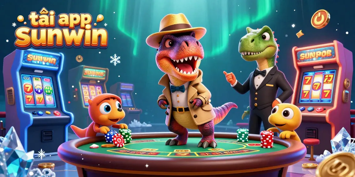 Engage in thrilling action while tải app sunwin showcasing vibrant 3D casino elements and characters.