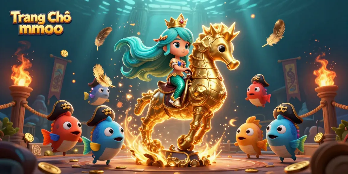 Engage with immersive gameplay at Trang Chủ mmoo, featuring a vibrant underwater casino scene with a mermaid and seahorse amidst betting tokens.