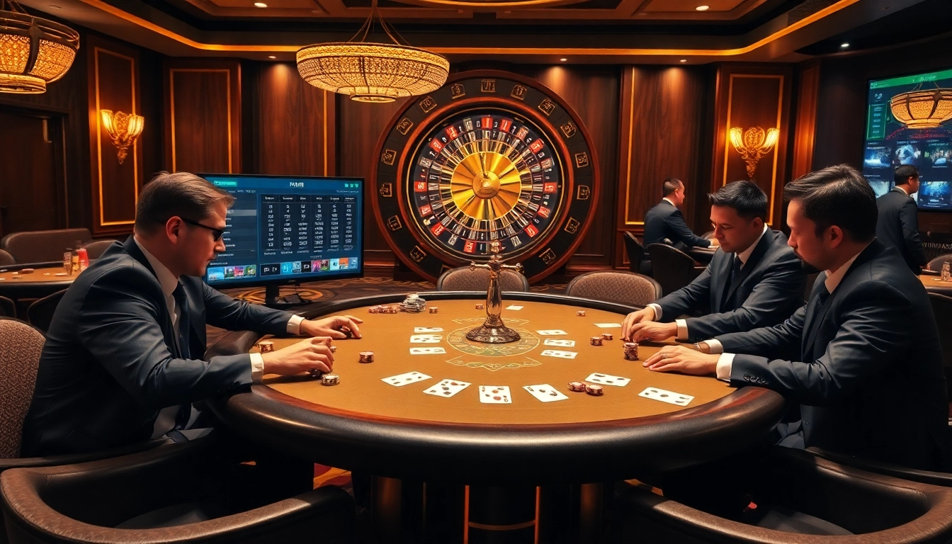 Players enjoy a poker game with betting options from https://luck8.discount/ in an engaging casino setting.