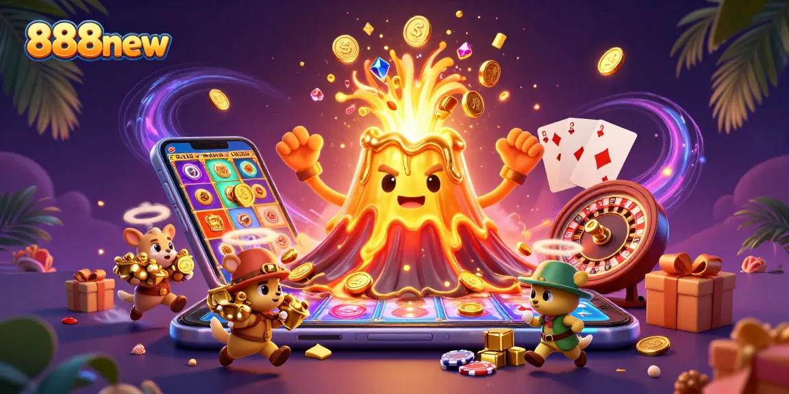 Engage in thrilling gameplay at 888new with dynamic scenes of treasures and vibrant casino elements.
