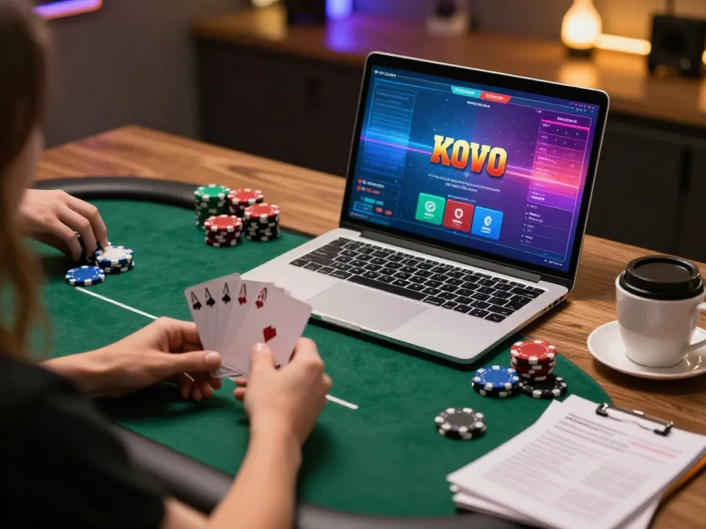 Engaging online poker gameplay experience showcasing b52 strategy and excitement on a laptop.