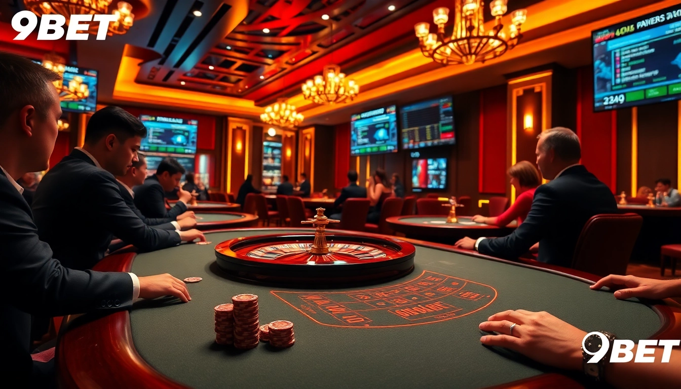 Players engaging in exciting games while experiencing 9BET's professional online casino atmosphere.