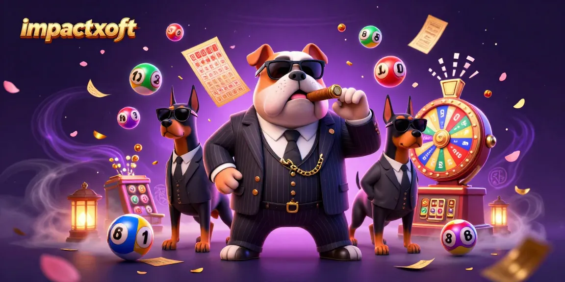 impactxoft showcases an animated mafia theme with dynamic lottery elements and vibrant visuals.