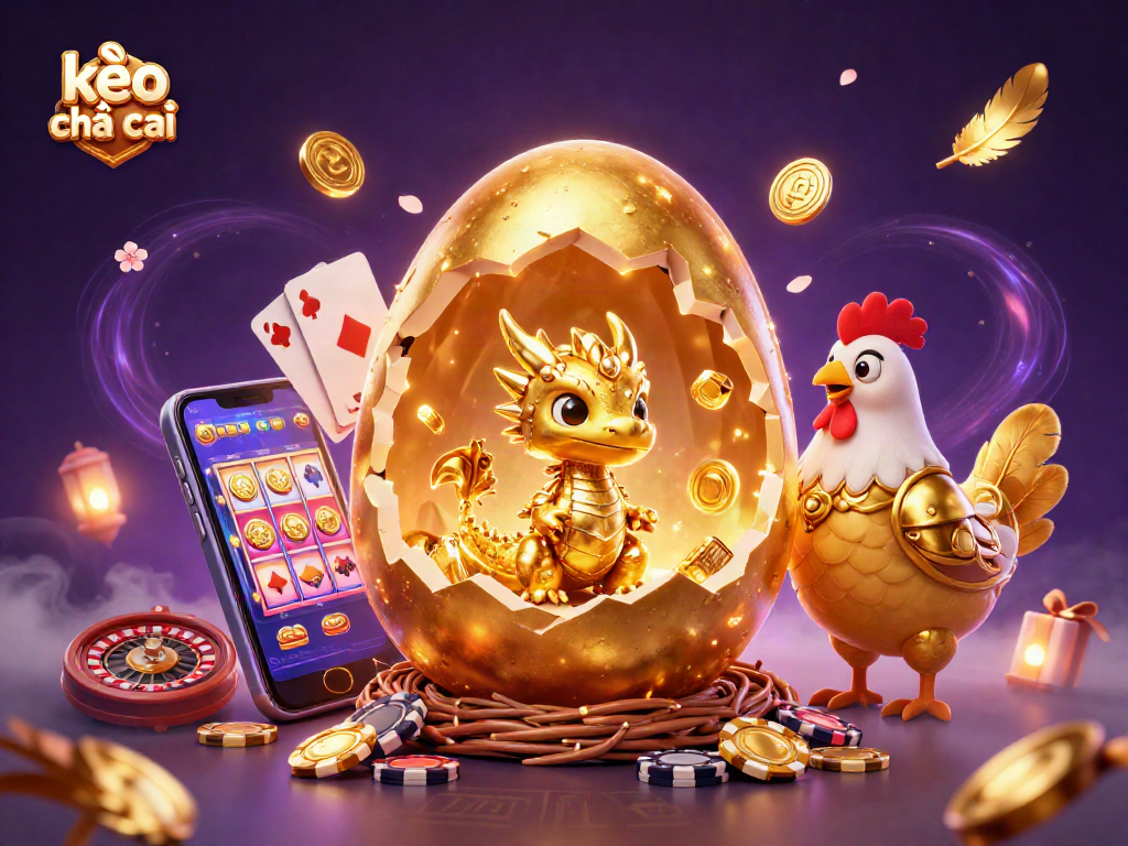 Experience the excitement of kèo nhà cái with a dazzling 3D scene featuring a dragon and casino elements.