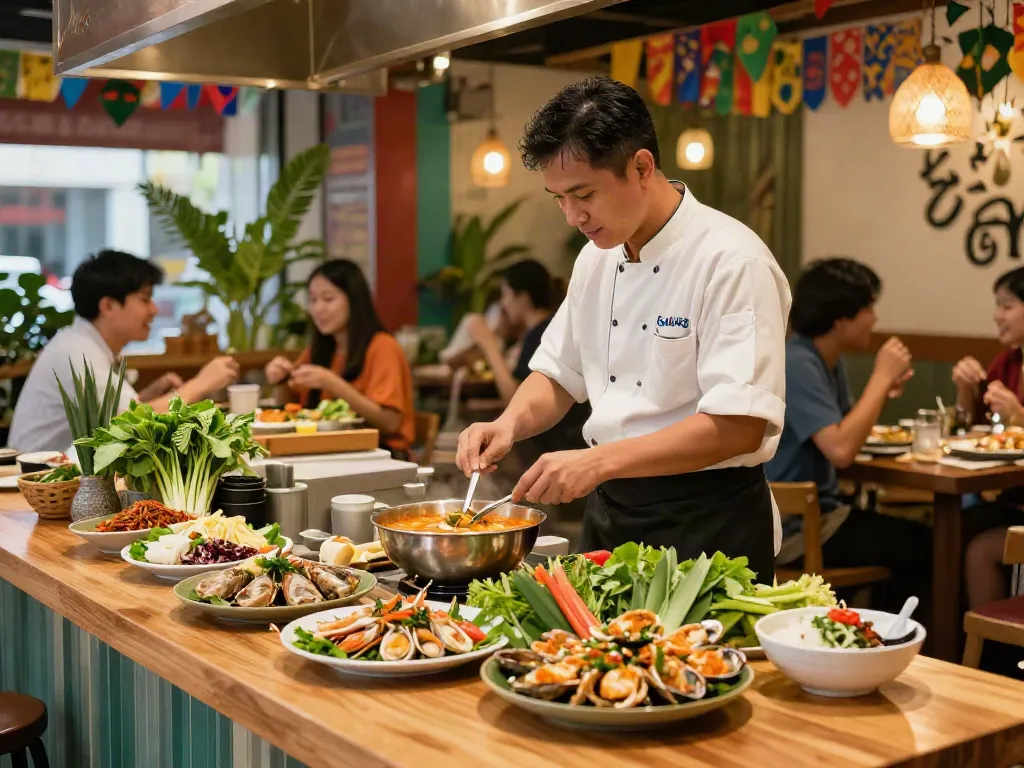 Exciting Rokok88 dining experience showcasing Thai cuisine preparation.
