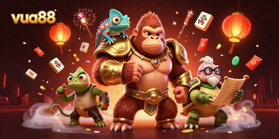 Experience the thrill of vua88 with a vibrant 3D casino scene featuring dynamic gambling elements.