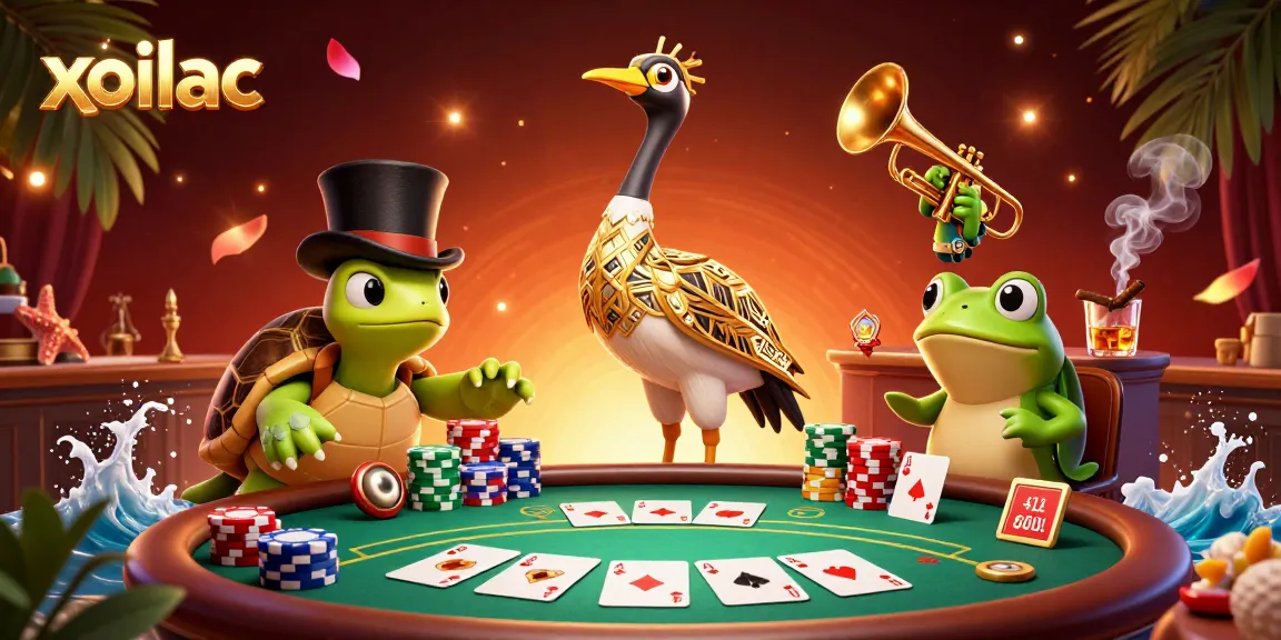Xoilac offers immersive poker action with vibrant characters at a speakeasy.