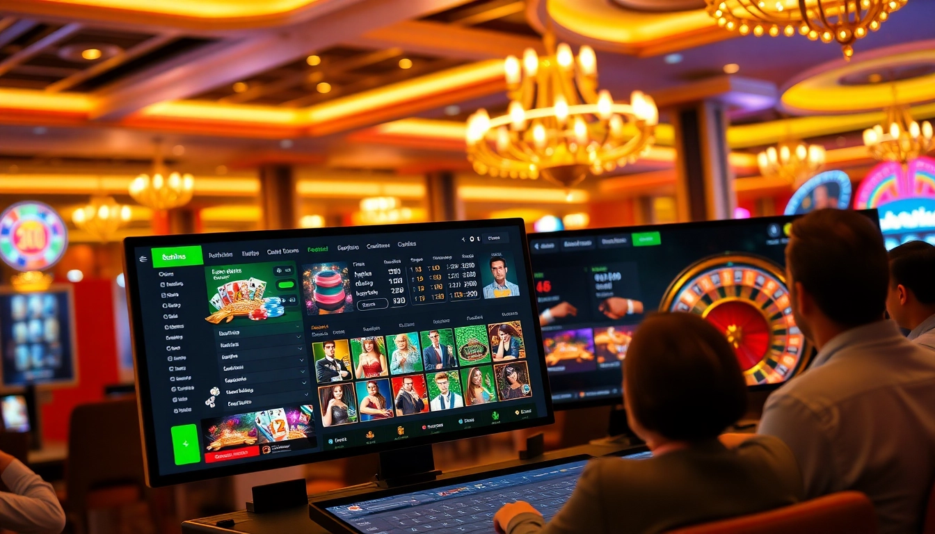 Exciting online gambling website interface showcasing live betting options with vibrant graphics.