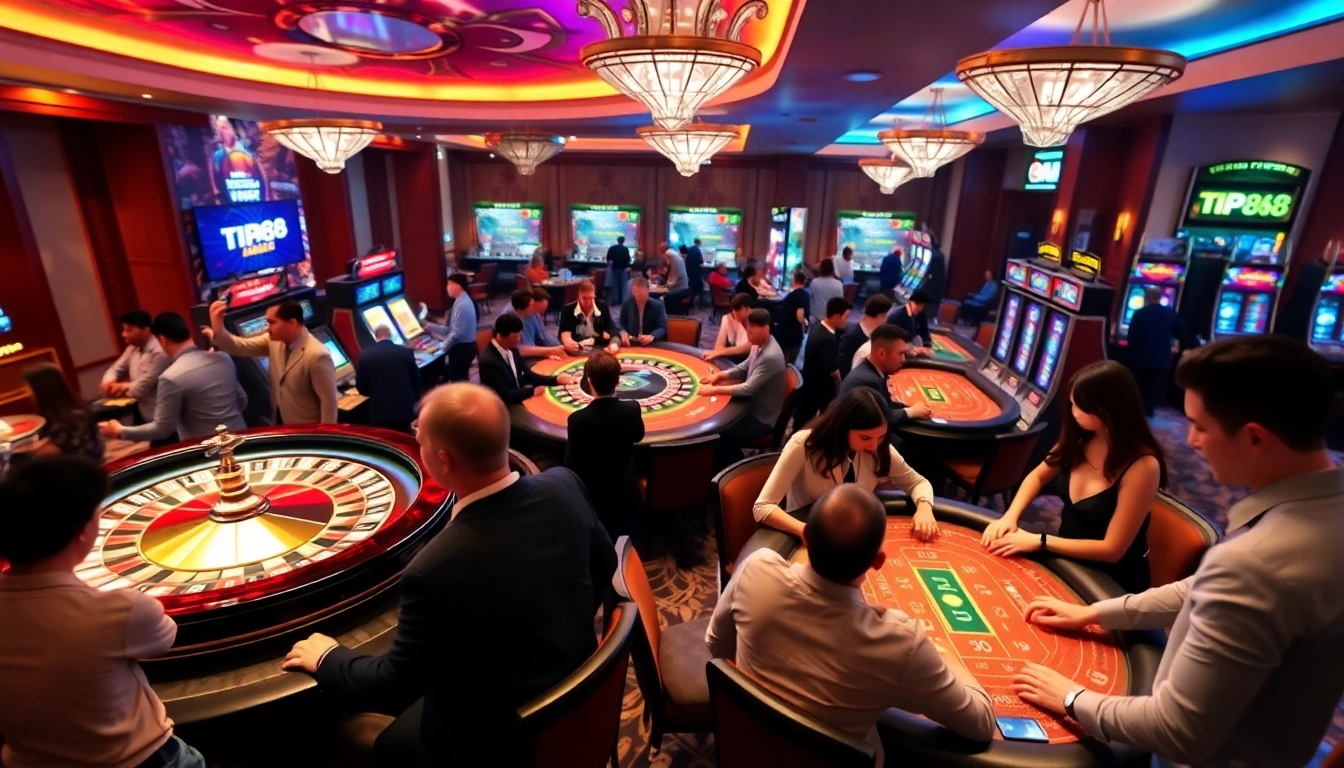 Players enjoying exciting games at TIP88's luxurious casino environment.