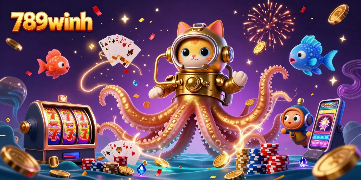 Experience thrilling wins with 789winh in this vibrant casino-themed digital illustration.