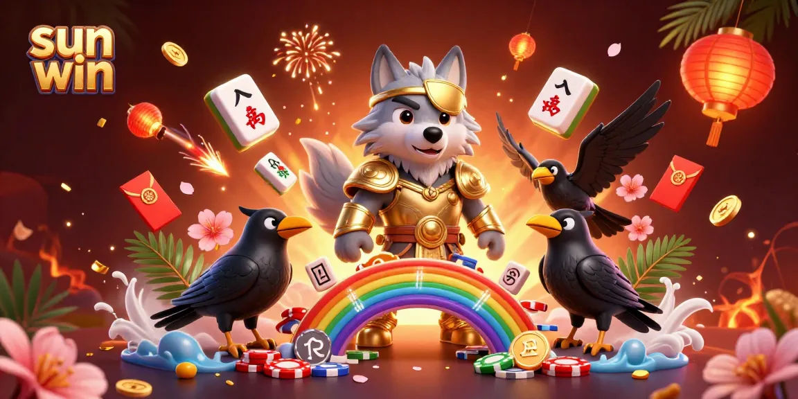 Spin to win with sun win at a vibrant online casino adventure featuring mythical characters and festive elements.