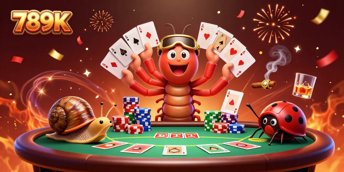 Interact with the vibrant 789K casino scene featuring a millipede dealer and high-roller snail.