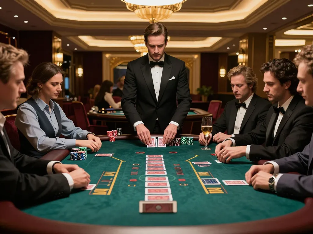 Players strategizing at a TX88 blackjack table in a luxurious casino atmosphere