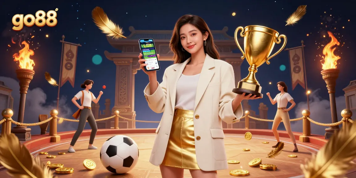 Experience the excitement of go88 with a vibrant scene showcasing sports betting and dynamic elements.