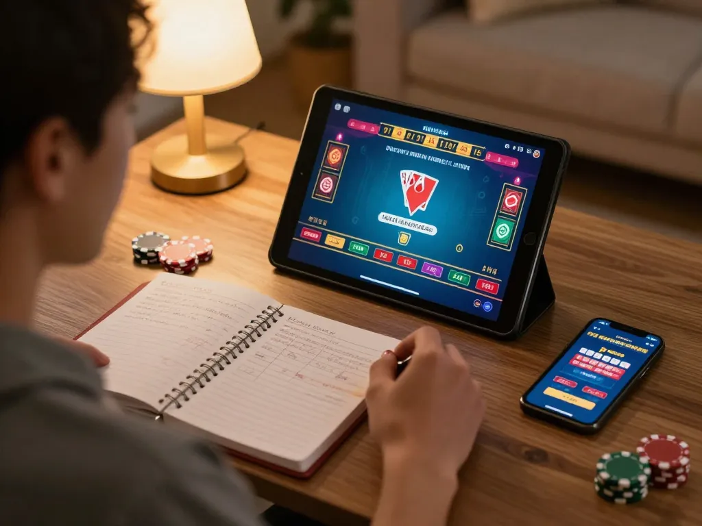 Engaging in the ee88 online blackjack game at home, showcasing dynamic gameplay interaction.