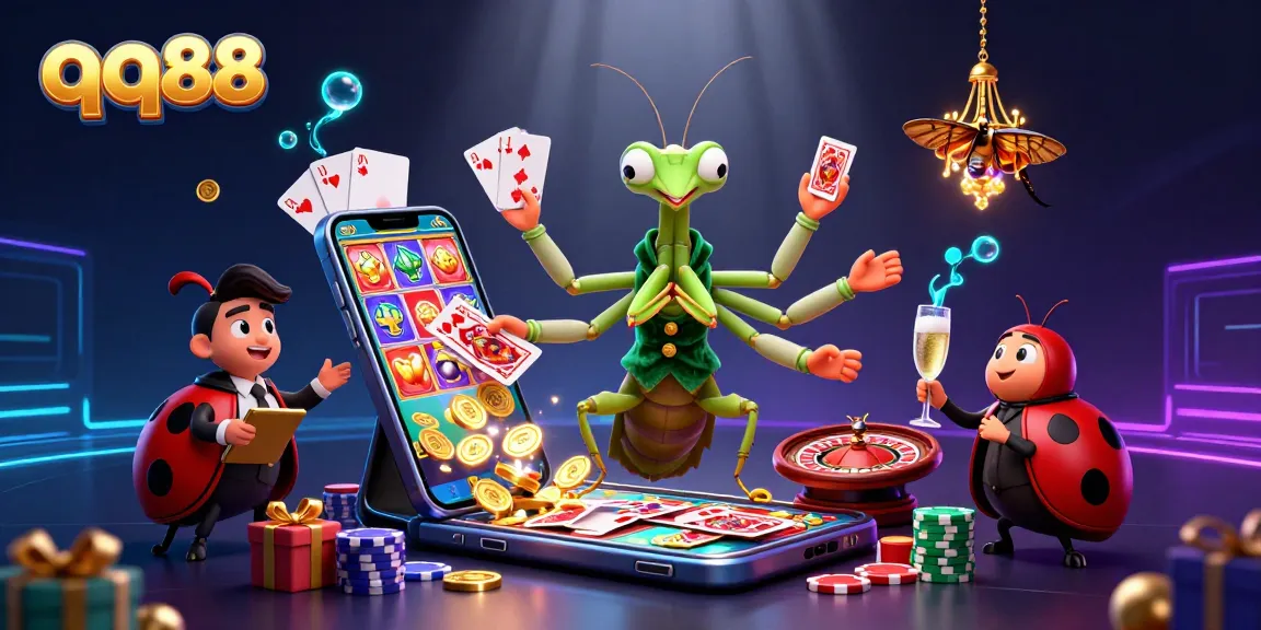 Experience high-energy gaming with qq88's vibrant characters and dynamic casino elements.
