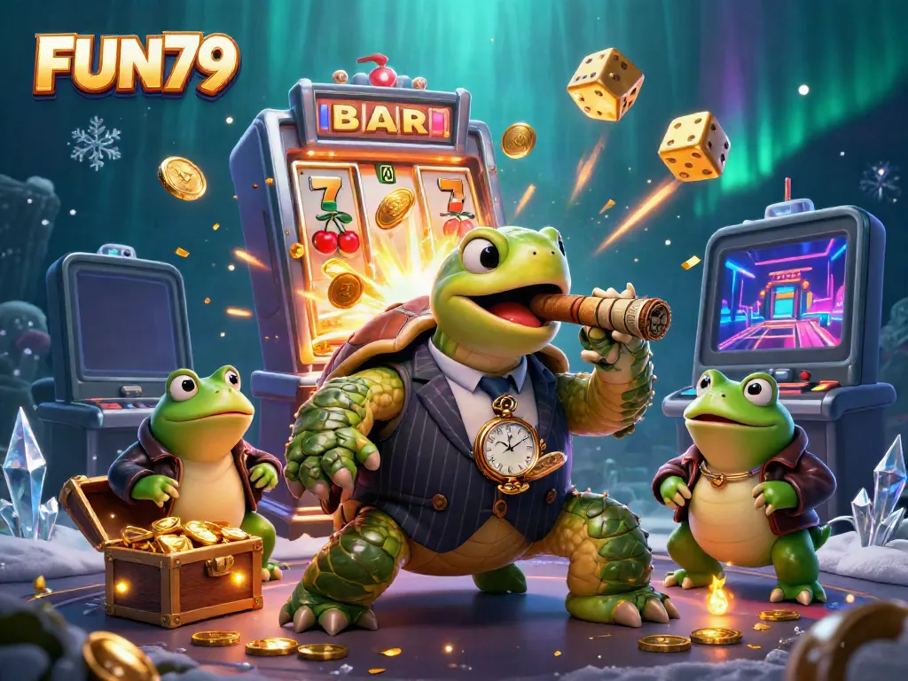 Experience excitement at FUN79 with vibrant casino-themed characters and dynamic jackpot elements.