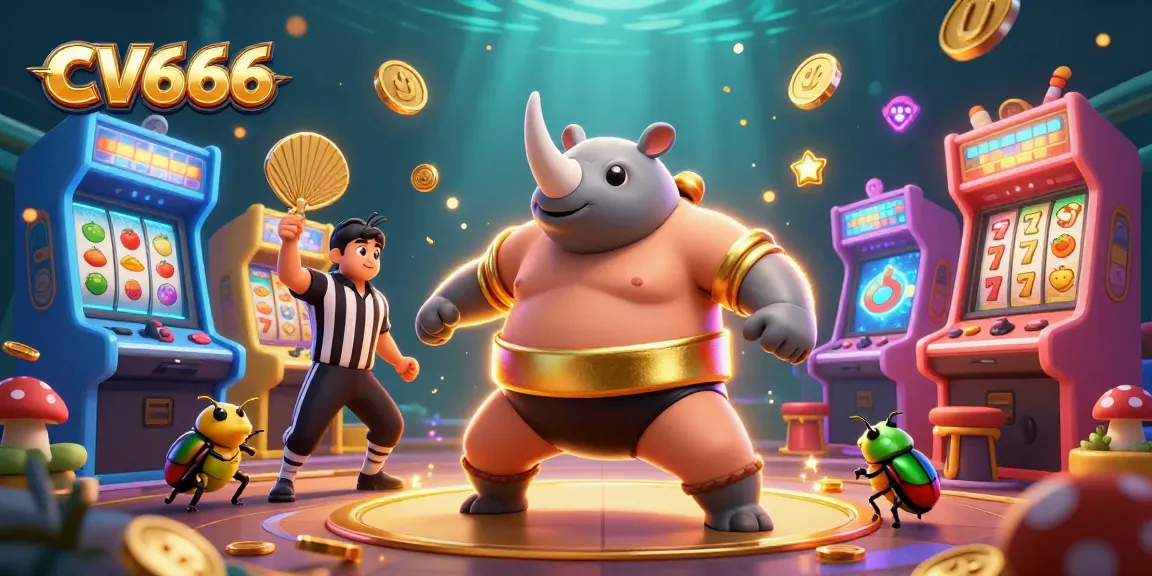 Experience big wins with CV666 in this vibrant casino scene featuring exciting game elements.