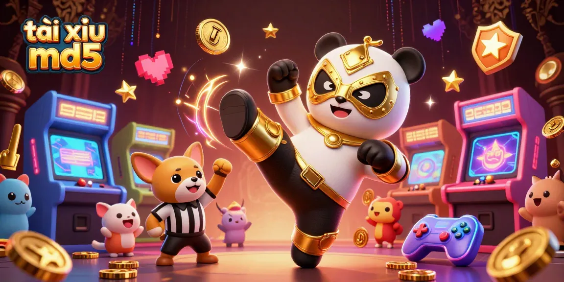 Engage in thrilling gameplay with tài xỉu md5 featuring an exciting scene of action and bright, colorful game elements.