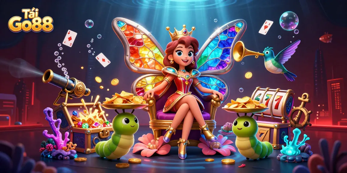 Play and win at Tải Go88 with vibrant casino visuals and 3D illustrations.